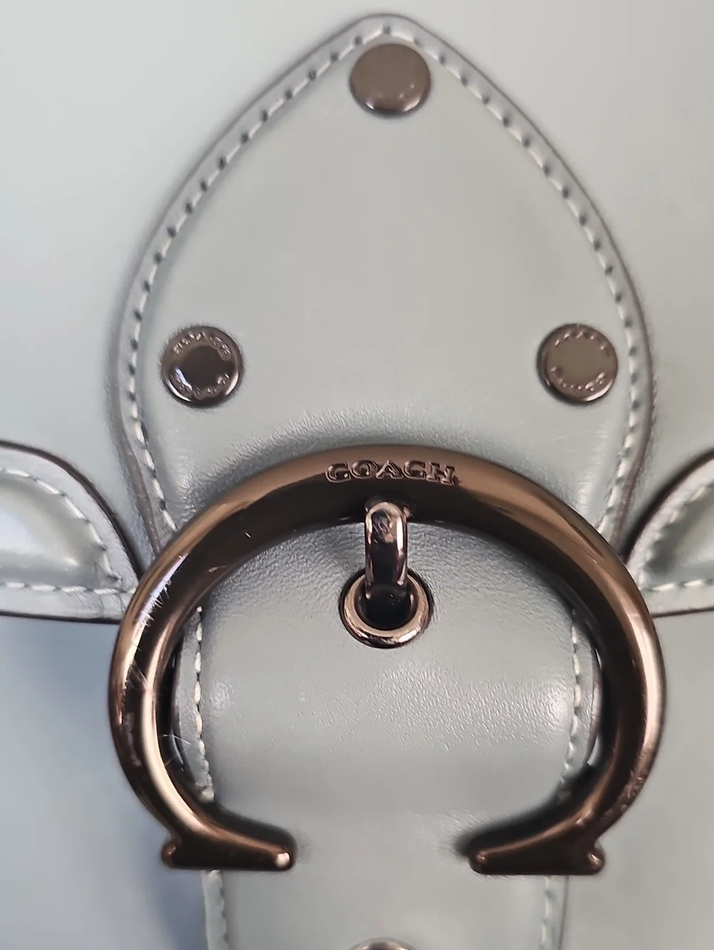 COACH The Beat Leather Saddle Crossbody Bag - Sage/Pewter